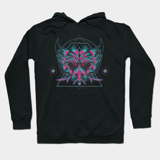 EVIL PHOENIX MASK SACRED GEOMETRY Hoodie by sugiartoss_